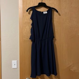 Women’s Navy Blue dress with Ruffle detail - size Large